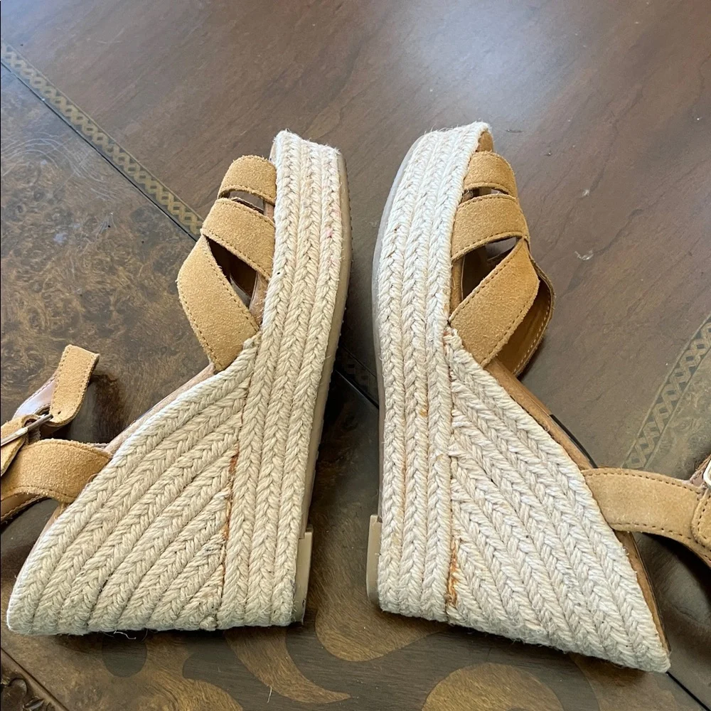Dolce Vita Tan Suede Espadrille Wedge Sandals